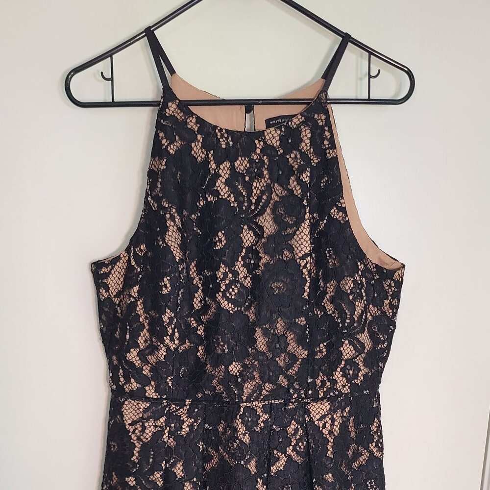 Elegant Evening Lace Fit & Flare Midi WHBM Dress